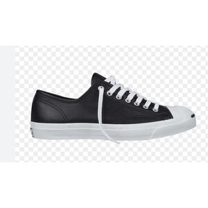 Converse Jack Purcell Leather Ox Low Top Black LEATHER Sneakers Shoes SIZE 6